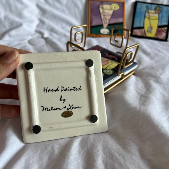 4pc Set Milson & Louis Cocktails Themed Ceramic - Picture 4 of 5